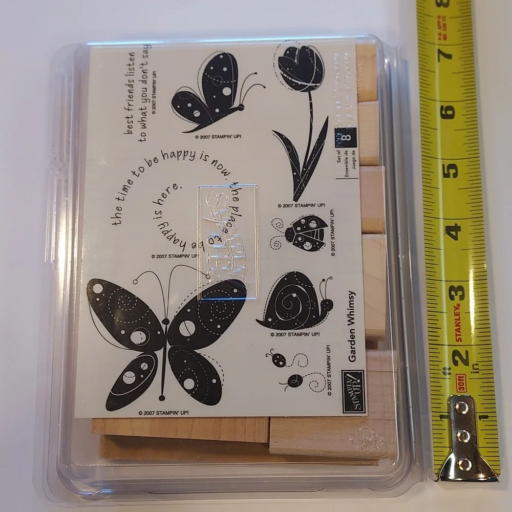 Rubber Stamps Garden Whimsy Friendship Theme Set Of 8